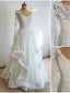Vestidos de novia de encaje de manga larga, vestidos de novia de playa vintage baratos con apliques APD3508