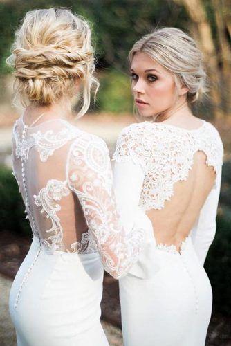 Long Sleeve White Mermaid Wedding Dresses Vintage Rustic Lace Wedding Dress AWD1152-SheerGirl