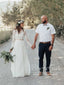 Long Sleeves Boho Wedding Dress Two Pieces Chiffon Wedding Dress AWD1882