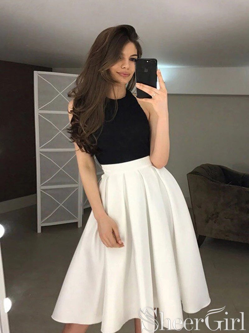 Modest Halter Homecoming Dresses Pleated Skirt Graduation Dress ARD2419 Modest Halter Homecoming Dresses Pleated Skirt Graduation Dress ARD2419