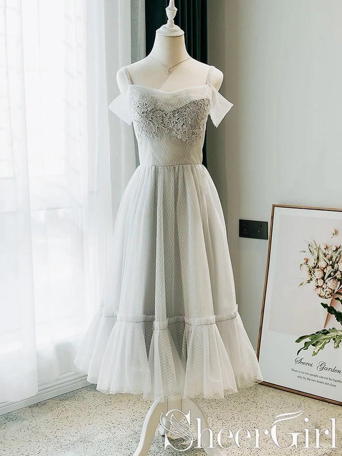 Modest Off The Shoulder Formal Dress Lace Homecoming Dresses ARD2373-SheerGirl