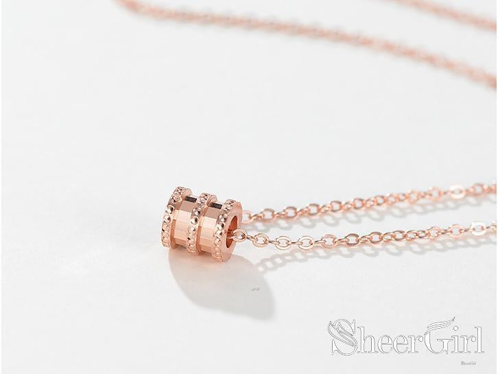 New Arrival! 925 Silver Accessories Delicate Chain Roll Shinning Pendent Necklace NC3002-SheerGirl