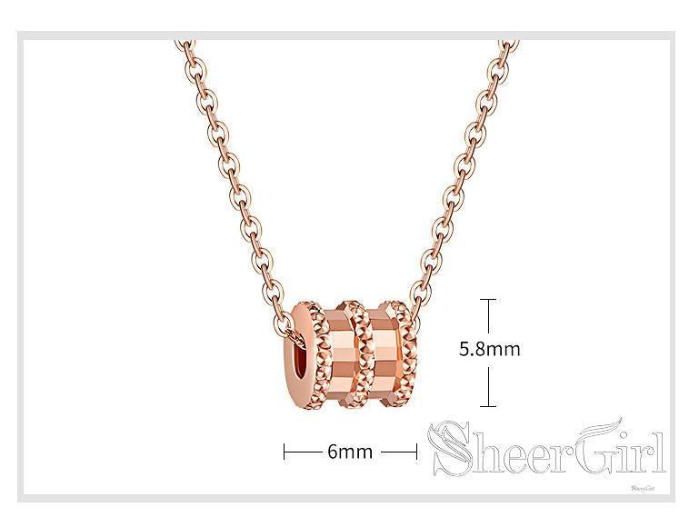 New Arrival! 925 Silver Accessories Delicate Chain Roll Shinning Pendent Necklace NC3002-SheerGirl