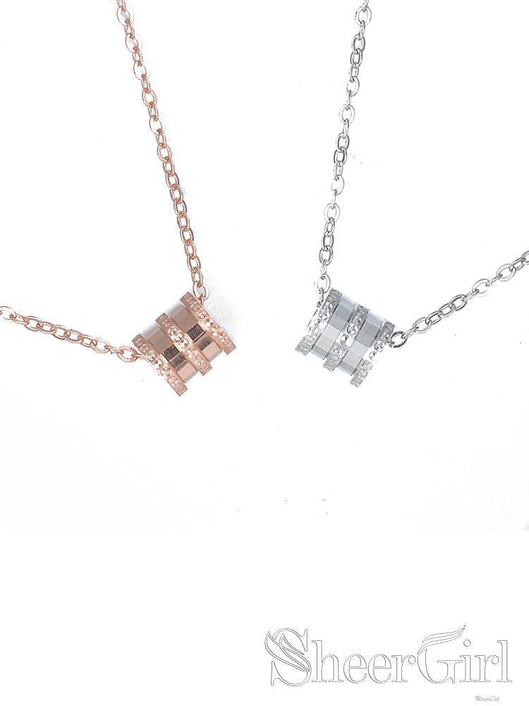 New Arrival! 925 Silver Accessories Delicate Chain Roll Shinning Pendent Necklace NC3002-SheerGirl
