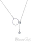 ¡Nueva llegada! Collar de plata de ley 925 con forma de anillo, circonita pequeña alrededor de cadena cruzada NC3003