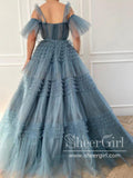 Off-The-Shoulder Sleeves Layered Tulle Ball Gown Sweetheart Neck Prom Dress ARD2690-SheerGirl