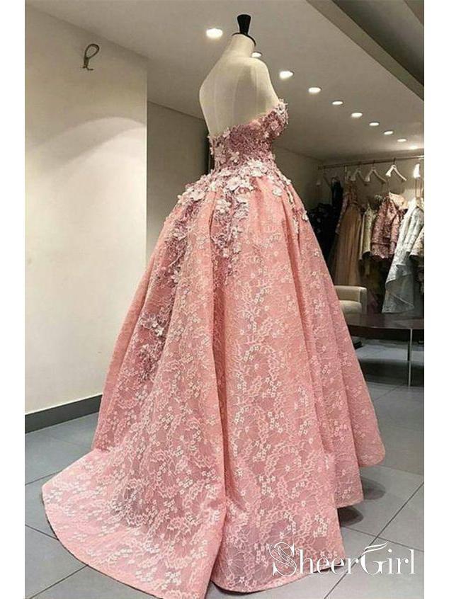 slim fit dress slacks A-Line Tulle Lace Gray Green High Low Prom Dress, Gray Green Formal Dr –  shdress main image 1
