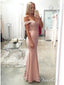 Vestidos de fiesta de sirena con hombros descubiertos, vestidos formales baratos y atractivos apd2056