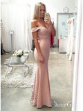 Off the Shoulder Mermaid Prom Dresses Sexy Cheap Formal Dresses apd2056-SheerGirl