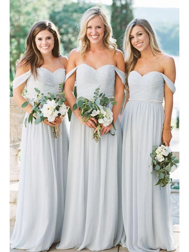 Off the Shoulder Silver Beach Bridesmaid Dresses Maternity Bridesmaid Dresses ARD1149 Off the Shoulder Silver Beach Bridesmaid Dresses Maternity Bridesmaid Dresses ARD1149