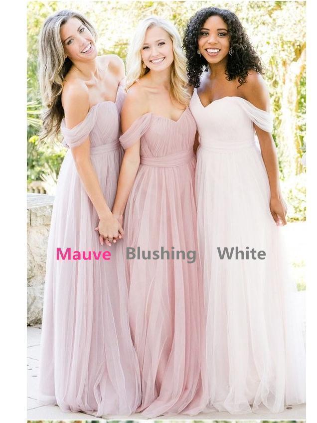 Off The Shoulder Tulle Blush Pink Bridesmaid Dresses Maroon Bridesmaid Dresses APD3161 Off The Shoulder Tulle Blush Pink Bridesmaid Dresses Maroon Bridesmaid Dresses APD3161
