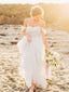 Fuera del hombro Vestidos de novia de playa blancos Vestido de novia de verano de tul AWD1127