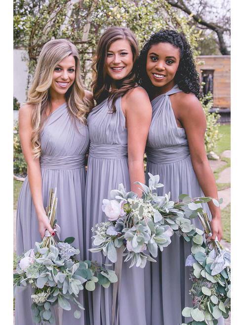 grey plus size bridesmaid dresses Cicinia Gray Mother Of The Bride Dress Plus Size Long Chiffon Lace A-line Flutter Sleeves main image 1