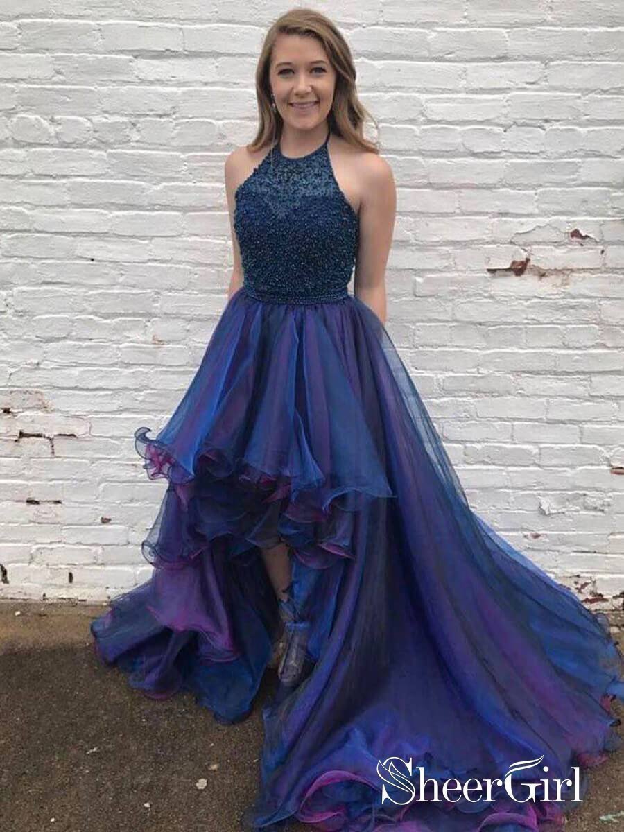 beaded high low dress Sherri Hill 56936 main image 1