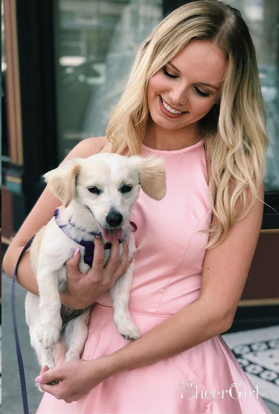 Pink Mini Homecoming Dresses with Pocket Beaded Short Prom Dress ARD1562-SheerGirl