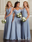 Pleated Chiffon Ruffled Neckline Bridesmaids Dresses ARD2489