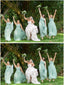 Vestidos de dama de honor largos de talla grande color menta vestido de dama de honor de maternidad de tul con cuello en V ARD1703