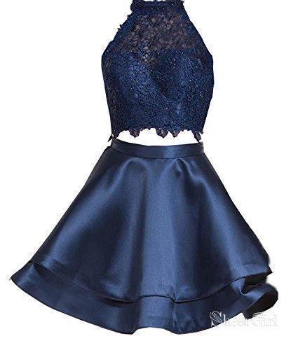 Princess Halter 2 Piece Homecoming Dresses Mini Short Prom Dresses,apd2664w-SheerGirl