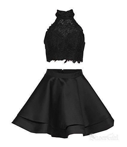 Princess Halter 2 Piece Homecoming Dresses Mini Short Prom Dresses,apd2664w-SheerGirl