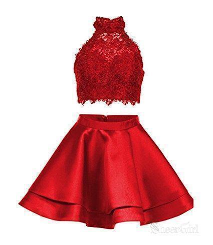 Princess Halter Piece Homecoming Dresses,Mini Short Prom Dresses