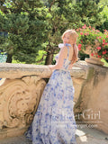 Print Lavender A-line Princess Corset Bodice Prom Dresses Long Formal Dresses Bridesmaid Dresses ARD2873-SheerGirl