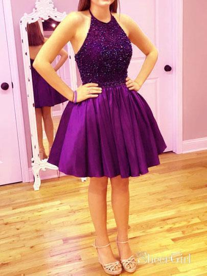 Royal Blue Taffeta Halter High Neck Homecoming Dresses SheerGirl Royal Blue Taffeta Halter High Neck Homecoming Dresses SheerGirl