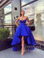 Royal Blue High Low Satin Prom Dress Sweetheart Homecoming Dress ARD2766