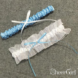 Royal Blue Wedding Garter Set Simple Bridal Garters with Bow ACC1018-SheerGirl