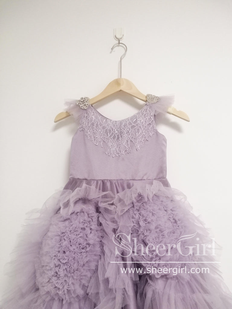 Ruffled Tulle Ball Gown Flower Girl Dress Gorgeous Princess Dress ARD2652-SheerGirl