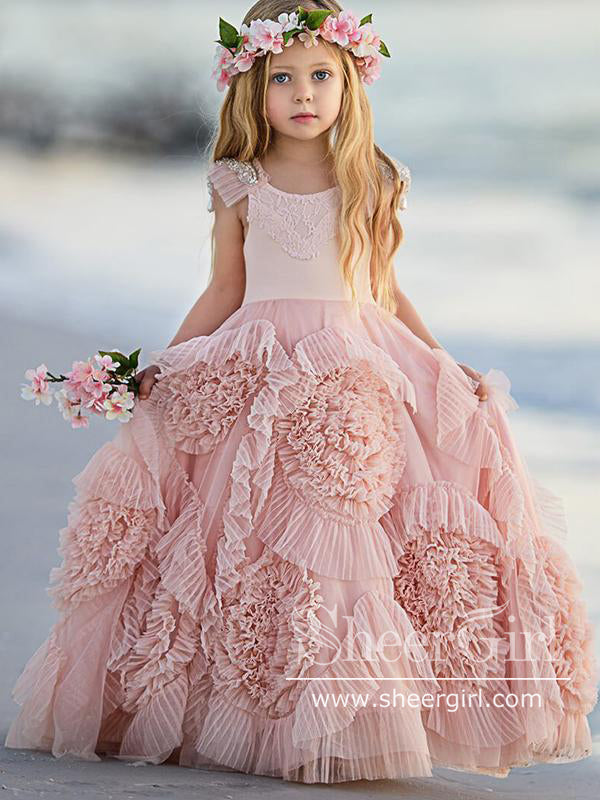 Ruffled Tulle Ball Gown Flower Girl Dress Gorgeous Princess Dress ARD2652 Ruffled Tulle Ball Gown Flower Girl Dress Gorgeous Princess Dress ARD2652
