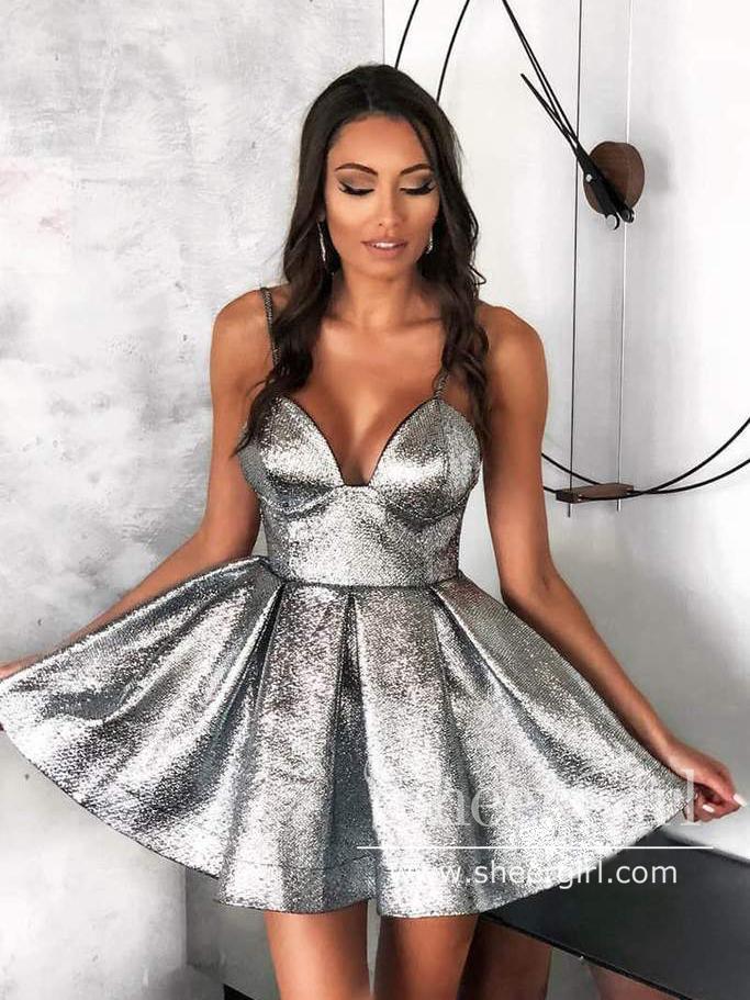 Sarkly A Line Mini Prom Dress V Neck Homecoming Dress ARD2629  SheerGirl