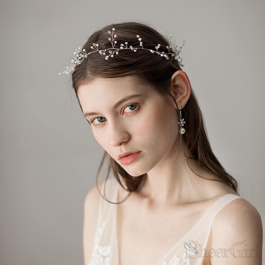 Scattered Tiny Crystals Bridal Headband ACC1093-SheerGirl