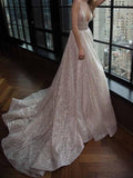 Sexy Ball Gown Wedding Dress Sequin Beaded Nude Vintage Wedding Dresses AWD1050-SheerGirl