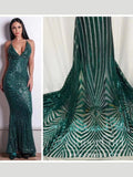 Sexy Mermaid Prom Dresses Stripe Printed Backless Formal Dresses APD3476-SheerGirl