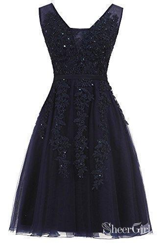 amazon hoco dresses Short Dusty Rose Homecoming Dresses Lace Appliqued Princess Hoco Dress – SheerGirl