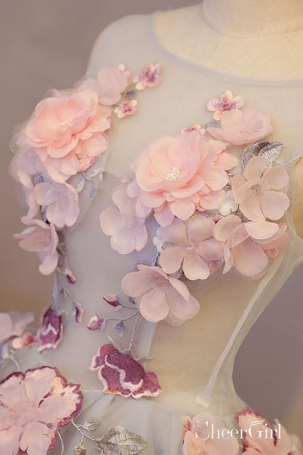 Silver Organza Mini Homecoming Dresses Appliqued Corset Hoco Dress ARD1530-SheerGirl