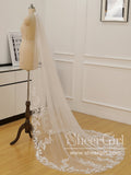 Simple Leaves Lace Chapel Train Veil Bridal Veil Wedding Veil ACC1196-SheerGirl