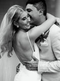 Simple Wedding Gown with Spaghetti Straps Mermaid Wedding Dress AWD1823-SheerGirl