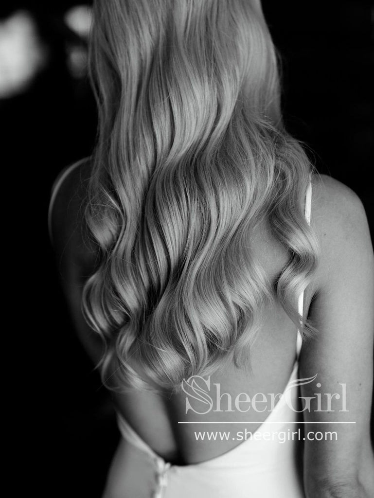 Simple Wedding Gown with Spaghetti Straps Mermaid Wedding Dress AWD1823-SheerGirl