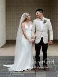 Simple Wedding Gown with Spaghetti Straps Mermaid Wedding Dress AWD1823-SheerGirl