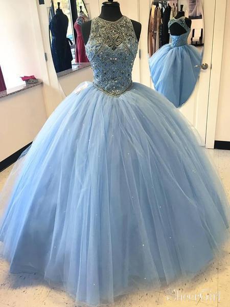 Sky Blue Sweet 16 Quinceanera Dress Beaded Junior Prom Dress ARD2248 Sky Blue Sweet 16 Quinceanera Dress Beaded Junior Prom Dress ARD2248