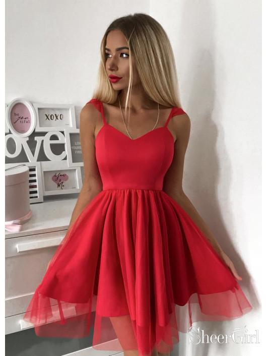 Spaghetti Strap Red Short Prom Dress Mini Chic Homecoming Dress ARD1850 Spaghetti Strap Red Short Prom Dress Mini Chic Homecoming Dress ARD1850