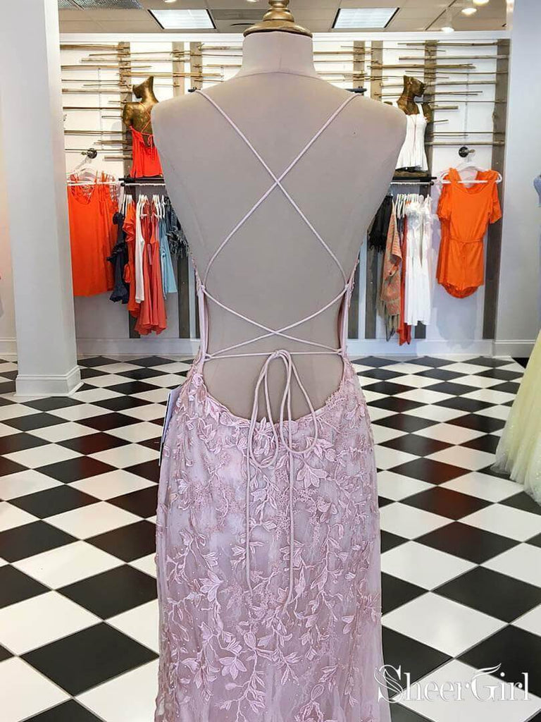 Spaghetti Strap Sky Blue Mermaid Prom Dresses Backless Pageant Formal Dress ARD1783-SheerGirl