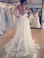 Correas espaguetis Vestidos de novia de color marfil Apliques Vestidos de novia con espalda cruzada AWD1608