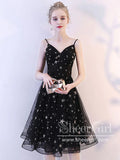 Spaghetti Straps Star Sequins Lace Short Prom Dress Mini Homecoming Dress ARD2749-SheerGirl