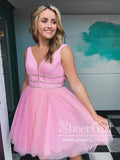 Sparkly Tulle Short Graduation Dress Backless Homecoming Dresses ARD2823-SheerGirl