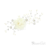 Spray Crystal Berry Bridal Comb with 3D Organza Flower ACC1107-SheerGirl