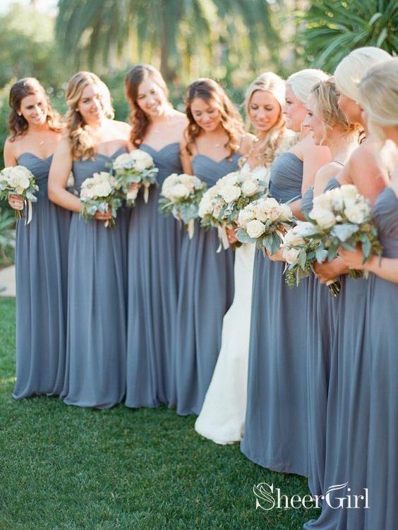 Strapless Dusty Blue Bridesmaid Dresses Cheap Long Mother of the Bride Dress PB10099 Strapless Dusty Blue Bridesmaid Dresses Cheap Long Mother of the Bride Dress PB10099