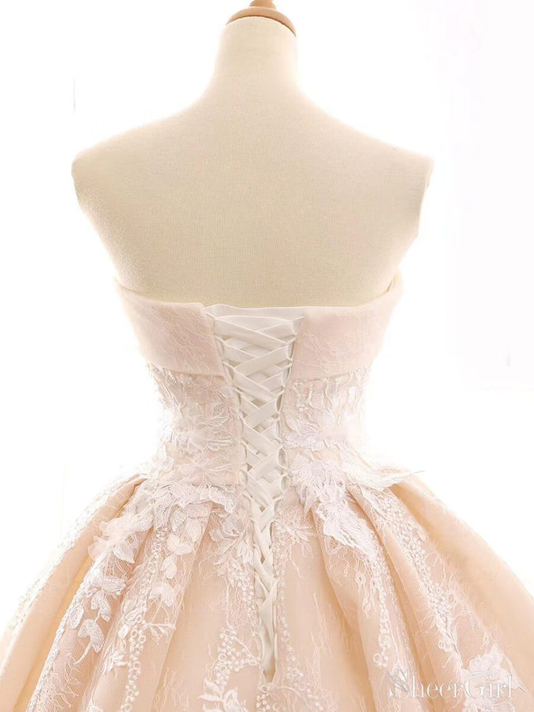 Strapless Lace Ball Gown Prom Dresses For Teens Sweet 16 Quinceanera Dress ARD2246-SheerGirl