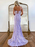Strapless Lilac Mermaid Prom Dresses Corset Back Pageant Formal Dress ARD2899-SheerGirl